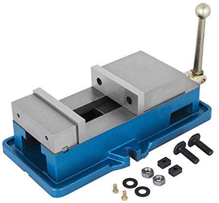 VEVOR Tornillo de Banco Ancho 125 mm Visera de Fresado de Precisión Acero Prensa de Máquina de Precisión para Acabado de Fresadoras, Taladradoras y Piezas de Precisión, con Juego de Accesorios