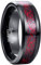 NUNCAD Anello Uomo/Donna/Unisex con Motivo di Drago in Tungsteno Memoria/Compleanno Rosso/Blu/Verde + Nero 8mm Taglia (27.5)