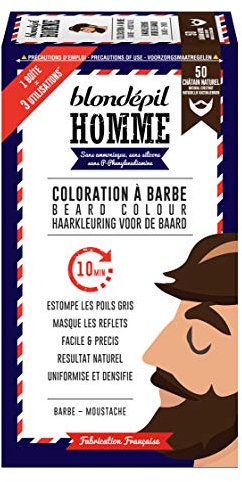 Blonde Homme Bart und Schnurrbart, natürliches Dunkelblond, 60 g