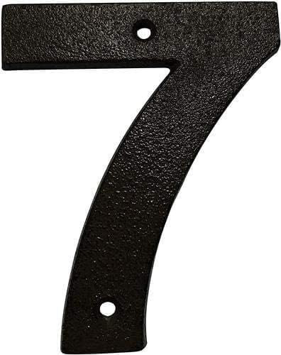 Cast Iron House & Door Numbers 0-9, A-E - Available in Black and Brown (7, Black)