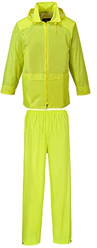 Portwest L440 Essentials Rainsuit (2 Piece Suit) Long Sleeve Pack Away Hood
