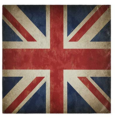 AUUXVA BIGJOKE Stoffservietten mit englischer Flagge, 1 Stück, waschbar und wiederverwendbar, weiche Tischservietten für Restaurant, Party, Küche, Familienessen, 50,8 x 50,8 cm mehrfarbig