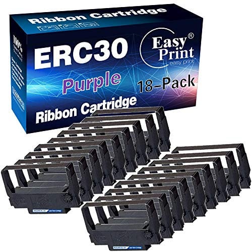 EasyPrint ERC-30 ERC 30 34 38 Farbband für Epson M119 M119B M119D M133A M270 M17-JB M52-JB TM-U325 TM-U370 TM-U375 TM-200 TM-260 Drucker, Violett, 18 Stück
