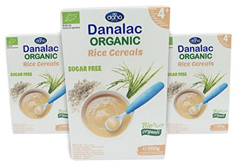 Danalac Bio Babybrei zuckerfrei 200g (Reisflocken) (Packung mit 3)