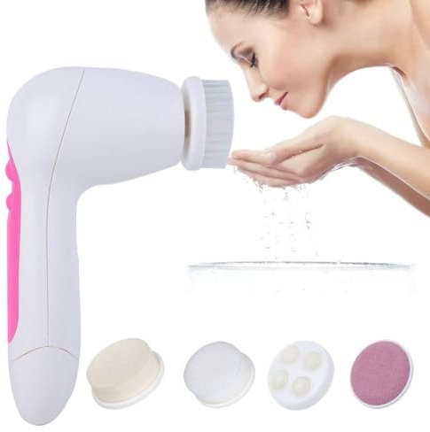 Agatige Brosse Nettoyante Visage Electrique 5 en 1, Etanche Electrique Beauté Brosse Instrument de Nettoyage de Visage pour Tous Les Types de Peau Nettoyage en Profondeur/Exfoliation/Massage