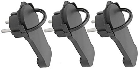 3 Stück (!!) schwarze Winkelstecker extraflach/für Leitungen 3x 1,0 mm² oder 1,5 mm² / IP20 Innenbereich/Schuko-Stecker/Flachstecker ideal hinter Möbel. WeBaSo Spar-Pack WSP3x60-FlStsw