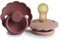 FRIGG Daisy Latex Schnuller | Klassischer Schnuller 2er Pack |Symmetrische Kirschform | BPA-frei | Made in Dänemark | Latex-Schnuller | Rouge/Woodchuck, Größe 1 (0-6 Monate)