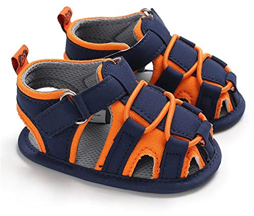 Wlabe Enfant Sandales et Nu-pieds Bout Fermé en Cuir Bébé Sport Chaussure Sandales de Randonnée d'été pour Garçon Fille 0-18 Mois