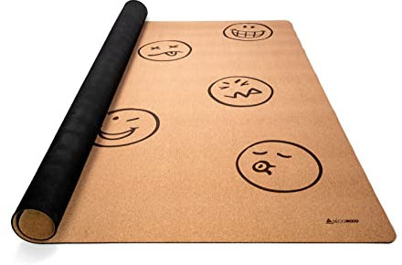 Secoroco Spielmatte aus Kork. Schadstofffreie Krabbelmatte für Babys und Kinder. Smileys 140x110 cm