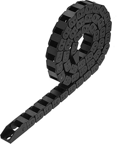 sourcing map R28 10x15mm Drag Chain Cable Wire Carrier Nylon Non-openable Type 1 Meter with End Connectors for Electrical CNC Router Machines