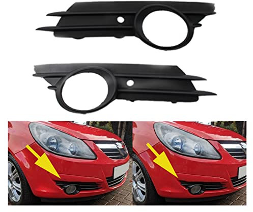 DZSFHJDXSD 2X Auto Anteriore Lampada della Luce di Nebbia Griglia di Copertura Paraurti Anteriore Griglia per Opel Corsa D MK3 2006-2011 13229484