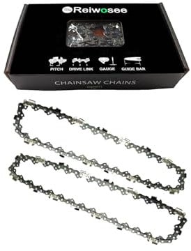 Reiwosee 2 catene per motosega da 8 pollici Mini Handheld,distanza della catena 3/8, spessore del pignone 1,3 mm, Lunghezza sega a catena 30cm, 33maglie,taglio efficace della piastra di guida: 20cm