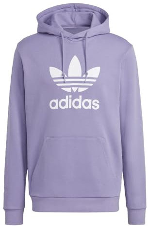adidas Originals Felpa con cappuccio da uomo Adicolor Classics Trefoil, Lilla Magico, S