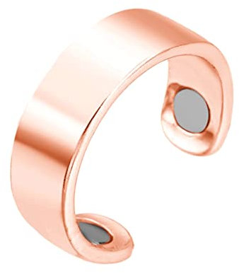 BEAUTYBIGBANG Magnetfeldtherapiering, Magnetischer Schmuck-Magnetring für Frauen mit 2 starken Magneten verstellbar Weiblicher Magnet Schmuck Fingerbekleidung (Rosagold)
