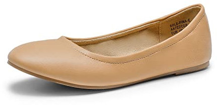 DREAM PAIRS Ballerines Femme Classiques Chaussure de Plate pour Femmes de Travail Marche,Size 40,Nu,Sole-FINA-E