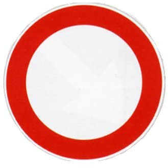 CARTELLO IN LAMIERA SCATOLATA DISCO diametro 60 cm - divieto di transito - SEGNALE CATARIFRAGENTE CON CAVALLETTO (CARTELLO)