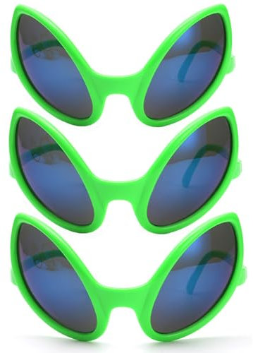 NIWWIN 3 Stück Außerirdische Brille, Partybrille für Erwachsene, Alien-Kostümbrille Dekorative Party-Sonnenbrille Foto-Requisiten für Cosplay Party Favors Karneval