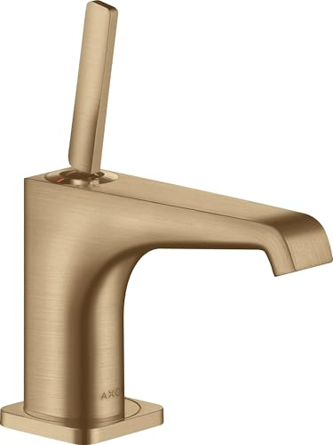 hansgrohe AXOR Citterio E Einhebel Waschtischmischer 90 ohne Zugstange für Handwaschbecken, 36102140, Farbe: Brushed Bronze