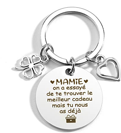 ZKIUOA Cadeau Fete Des Grands Meres Cadeau Mamie Porte Clef Cadeau Grand Mere Cadeau Anniversaire Mamie Idee Cadeau Femme Cadeau Pour Mamie Femme Cadeau Retraite Femme Cadeau Nounou Original