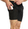 33,000ft Herren 2 in 1 Shorts Sommer Schnelltrocknende Laufshorts mit Taschen Sport Kurze Hosen Fitness Laufhose, Schwarz L