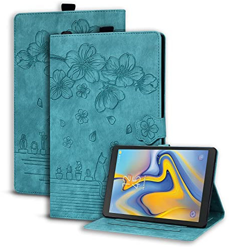 Succtopy Custodia per Samsung Galaxy Tab A 10.5 Pollici 2018 (SM-T590/T595),Cover in Pelle PU Flip Portafoglio con Porta Penna,Custodia Protettiva con Slot Card per Galaxy Tab A 10.5 2018,Verde Chiaro
