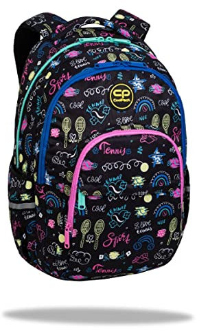 Coolpack F003691, Schulrucksack BASIC PLUS TENNIS STAR, Black, 43 x 30 x 19 cm