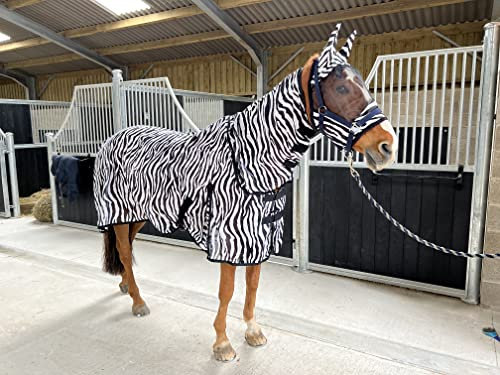 Zebra Print Lightweight Summer Fly Mesh Rug for Horse and Pony (5'0)