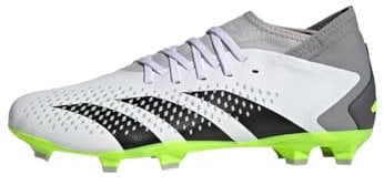 adidas Predator Accuracy.3 Firm Ground Boots, Botas de fútbol Unisex Adulto, Cloud White/Core Black/Lucid Lemon, 47 1/3 EU