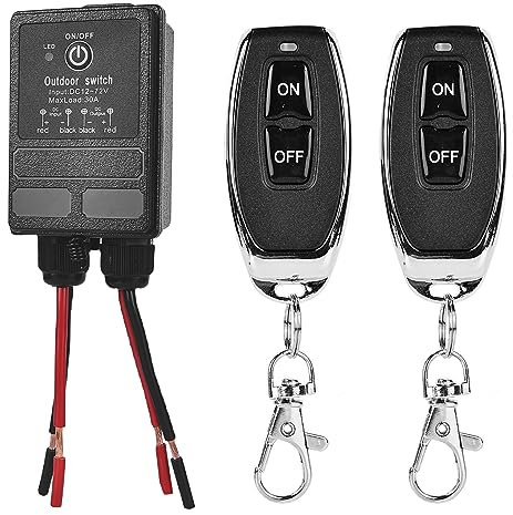 Interruttore a distanza, 12 V, DC12 V ~ 72 V 30 A relè, interruttore a distanza, 100 ~ 3000 m, con telecomando per porte da garage, moto, allarme antifurto, guardrail