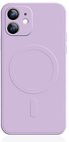 Mixroom - Custodia Cover per iPhone 12 Mini in Tpu Silicone morbido compatibile con MagSafe accessori con cerchio magnetico integrato Lilla