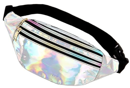 1 Stück Gürteltasche Kinder Mädchen Bauchtasche Damen Glitzer Modern gürteltasche mädchen Mode Wasserdicht Gürteltasche Dame Jugendliche Sport Travel Bag Festival Für Reise Wandern Silber