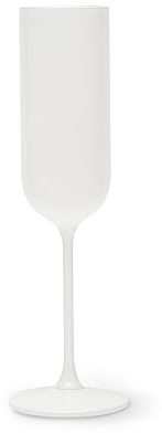 Excelsa Nordic Set mit 6 weißen Flöten, besprühtes Glas, Fassungsvermögen 210 ml.