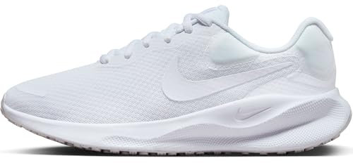NIKE Revolution 7 White, Sneaker Mujer, Blanco, 44.5 EU
