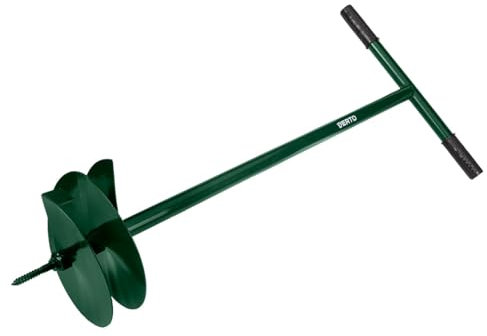 VERTO Handbohrer Erdbohrer Hand Gartenbohrer Erdlochbohrer Handerdbohrer fahlbohrer Pflanzbohrer Blume Pflanzgefäße Schnecke für Garten Pflanzen Löcher Graben Durchmesser - 110-250 mm (250 mm)