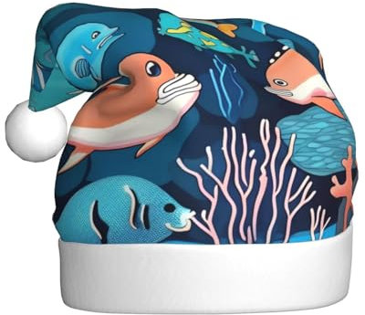 RoMuKa U-Boot-Delfine, modische klassische Weihnachtsmannmütze aus weichem und warmem Stoff, personalisiertes Musterdesign verleiht Ihrem Urlaub eine warme Atmosphäre