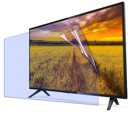 WLWLEO 32 Inch Anti Blue Light TV Screen Protector, Frosted Matte Anti Glare Outdoor/Indoor Protector Film Blue Light Blocking Screen Filter Compatible with 32 TV Display,32 W698×H392mm