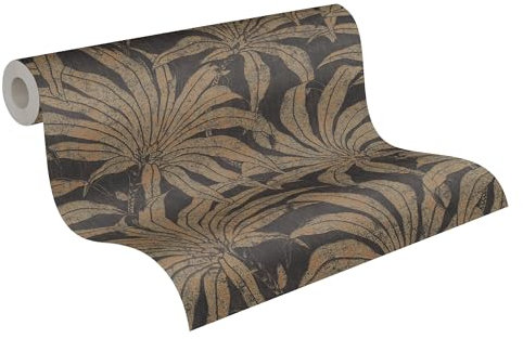 A.S. Création Jade Wallpaper 395011 Plants Black Gold Jungle Wallpaper for Living Room 10.05 m x 0.53 m Made in Germany