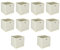 Trintion 10er Set Aufbewahrungsbox Faltbox Faltbare Stoff Faltkiste mit Fingerloch 32 x 32 x 32 cm für Kallax Regale oder Raumteiler Beige