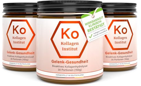 Kollagen Institut Kollagen Pulver für Gelenke - Hochdosiert Collagen Peptide, 3er Pack, Typ 1 Premium Bioaktive Kollagenhydrolysat, bei Arthrose Gelenkschmerzen Knorpelaufbau Knie Gelenk Joints