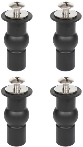 ZEACCT 4er-Pack WC-Sitz-Zubehör, Dehnschrauben und Befestigungen, Toilettensitz-Teile-Set, Ersatzschrauben, WC-Sitz-Scharnierschrauben für Badezimmer-Toiletten-Sackloch (schwarz)