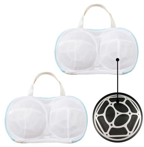 2 Pièces Filet Linge Pour Soutien-Gorge, Machine à Laver Avec Support 3D, Sac Linge Sale Voyage Grand, Pour Chaussettes (2 Sacs À Linge 3D, Bleu)