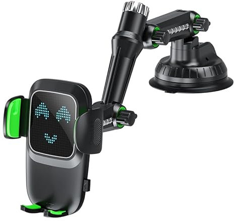 Aest Porta Cellulare Auto per Cruscotto e Parabrezza - Ventosa Potente & Rotazione a 360° - Supporto Universale Senza Mani Compatibile con iPhone & Android, Nero