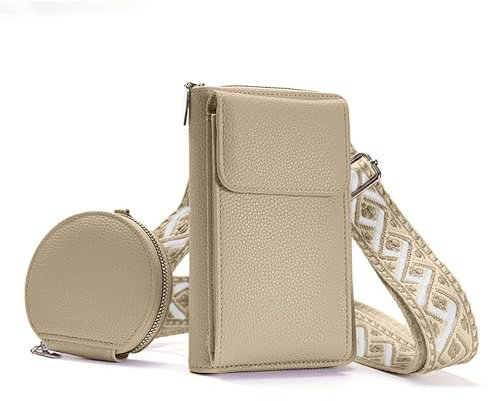 Bototack Kleine Crossbody-Tasche für Damen, PU-Leder, Umhängetasche, Geldbörsen und Handtasche mit verstellbarem breitem Riemen, Handytaschen, Schultertaschen, Münzgeldbörse, Geldbörse für Frauen,