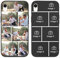 Yoedge Personalised Phone Case for iPhone XR 6.1 inch, Custom Photo Design Flexible Soft Silicone Customized Rubber Shockproof Cover, Personalize with 7 Image Collage for Girls Women, Black Customize