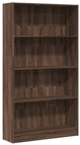 vidaXL Bookcase Brown Oak 80x24x143 cm Engineered Wood | Loads of space for your books and knick-knacks, Spruces up any living area effortlessly, Made from engineered wood