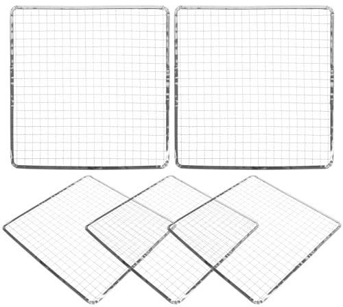 INOOMP 5 Pezzi Rete in Acciaio Per Raffreddamento Per Barbecue Da Esterno Per Cottura Adatta Per Carne e Verdure Per Barbecue All Aperto Campeggio e Picnic