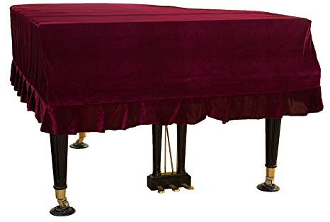 Luxuriöse Pleuche Grand Piano Cover Universal Fit für 199,9 cm Klaviere Elegant Rot Dekorative Abdeckung
