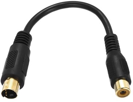 QUARKZMAN Cable de Video S 0.5Ft, Adaptador Convertidor de 4 Pines S-Video Macho a Hembra Rca para Receptor de Tv Monitor
