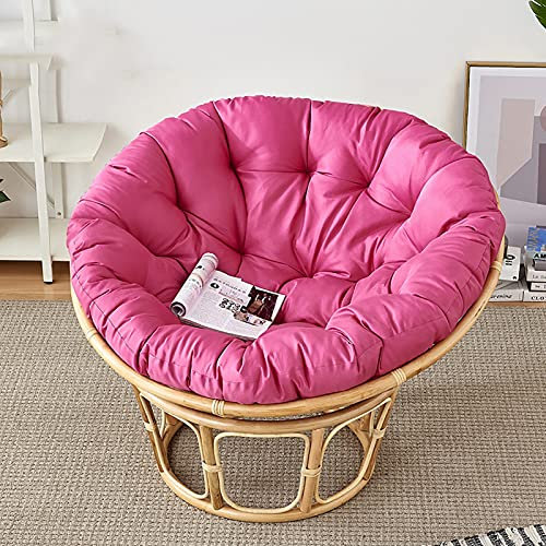 Coussin de chaise de jardin rembourré rond épais touffeté rose 170,2 x 170,2 cm