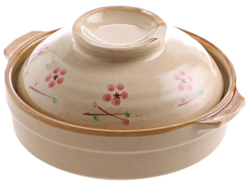 BOJHGO Casserole Dish Soup Pot Crock Pot Casserole Ceramic Saucepan Soup Pot High Temperature Resistant Cooking Pan For Gas Stove Cooker(800ml)